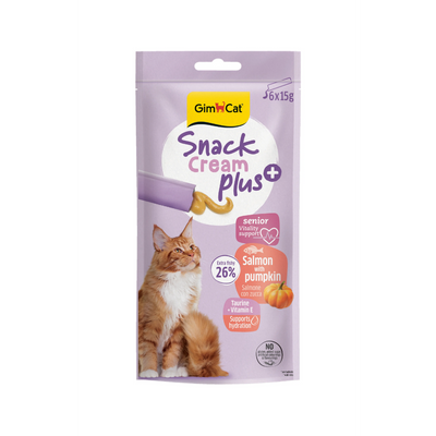 Gimcat Snack Cream Senior Salmon & Pumpkin Kedi Ödülü 6x15gr