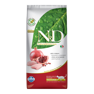 N&D Tahılsız Tavuk Etli ve Narlı 5 Kg Kısırlaştırılmış Kuru Kedi Maması