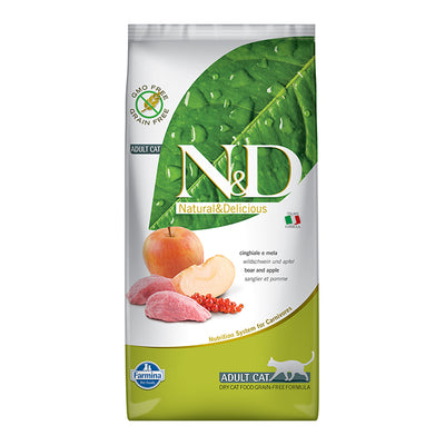 N&D Tahılsız Yaban Domuzu Etli ve Elmalı 5 Kg Yetişkin Kuru Kedi Maması