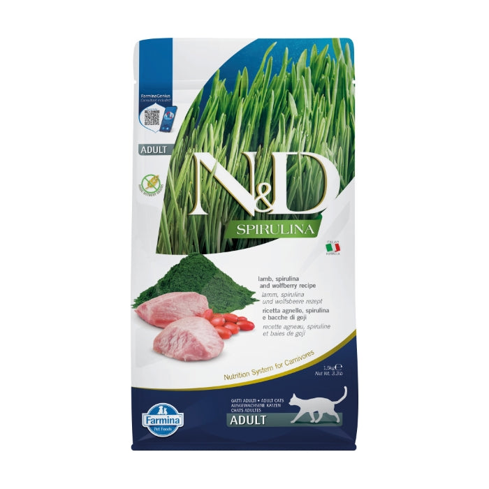 N&D Spirulina Kuzu Etli 1.5 Kg Yetişkin Kuru Kedi Maması