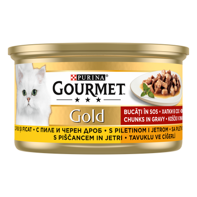 Gourmet Gold Çifte Lezzet Tavuk&Ciğerli 85gr Yaş Kedi Konservesi