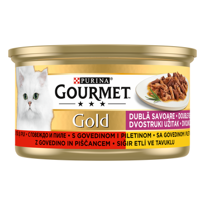 Gourmet Gold Çifte Lezzet Sığır&Tavuk 85gr Yaş Kedi Konservesi