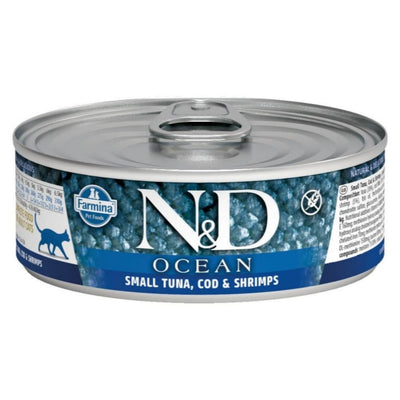 N&D Ocean Tahılsız Ton Balığı&Morina Balığı&Karides 70gr Yaş Kedi Konservesi