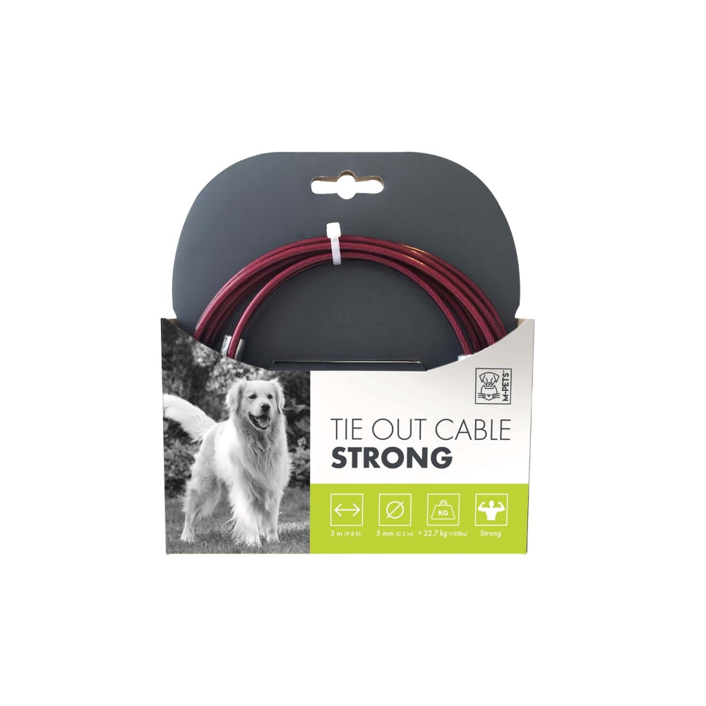 M-PETS Strong Bahçe Bağlama Halatı 3Mt/Red