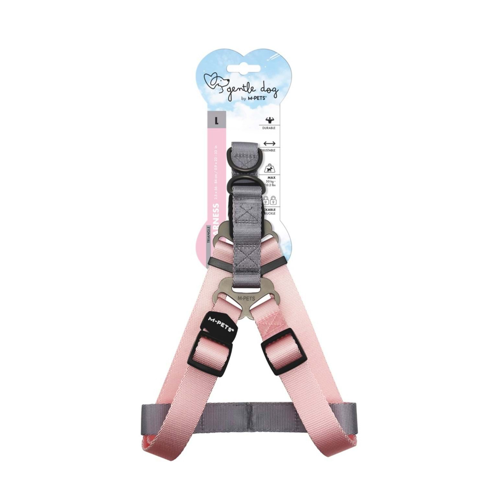 M-Pets Gentle Dog Triangle Göğüs Tasması Pink (L)