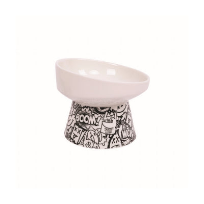 M-Pets Urban Style Tıltd Seramik Mama Kabı 350ml Black/White