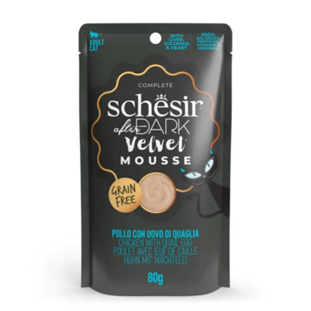 Schesir After Dark Tavuk ile Bıldırcın Yumurtası Mus Yetişkin Kedi Pouch 80g