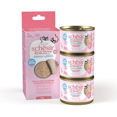 Schesir Baby Tavuk ile Somon Mus ve Fileto Konserve 55g