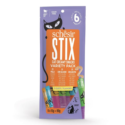 Schesir Stix Tavuklu & Somonlu & Ördekli Mix Krem Ödül Maması 6x15g