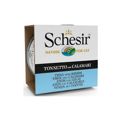 Schesir Jelly Ton Balığı ve Kalamar Jöle İçinde Yetişkin Kedi Konservesi 85g