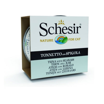 Schesir Jelly Ton Balığı ve Levrek Jöle İçinde Yetişkin Kedi Konservesi 85g