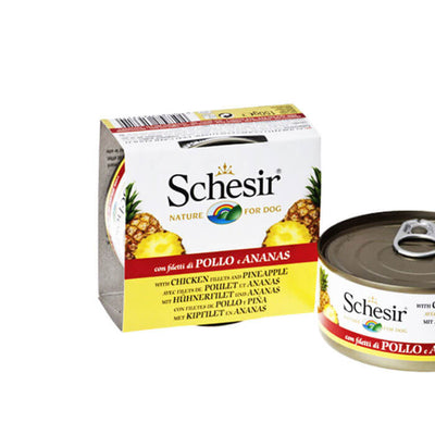Schesir Jelly Tavuk ve Ananas Jöle İçinde Yetişkin Köpek Konservesi 150g