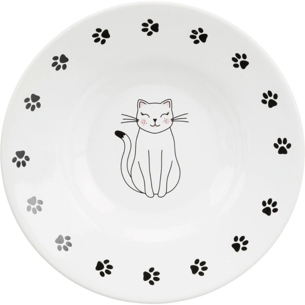 Trixie Seramik Kedi Mama Ve Su Kabı 0,2 L / 15 Cm, Beyaz