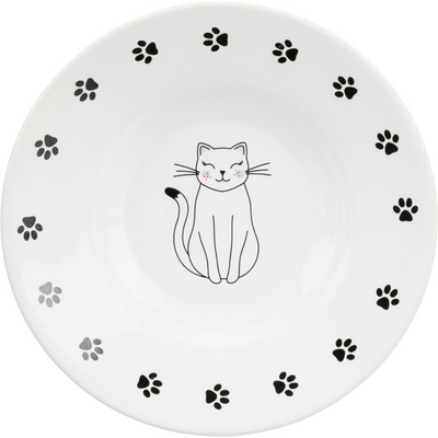 Trixie Seramik Kedi Mama Ve Su Kabı 0,2 L / 15 Cm, Beyaz
