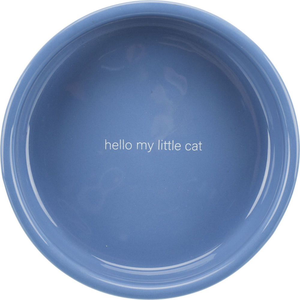 Trixie Seramik Kedi Mama Ve Su Kabı 0,3 L, Açık Mavi/Beyaz