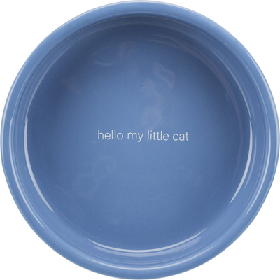 Trixie Seramik Kedi Mama Ve Su Kabı 0,3 L, Açık Mavi/Beyaz