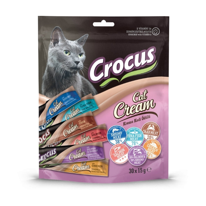 Crocus Multipack 6 Çeşit Krema Kedi Ödülü 30x15gr
