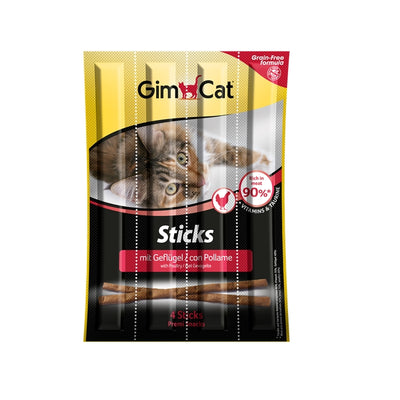 Gimcat Sticks Kümes Hayvanı Etli Tahılsız Ödül Çubukları 4'lü 20gr