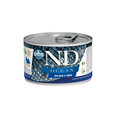 N&D Ocean Tahılsız Levrek&Mürekkep Balığı 140gr Mini Yaş Köpek Maması