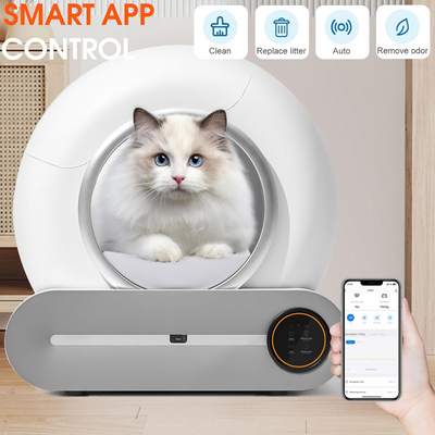 ELS Pet Cat Cleaner 65L Hacim 9L Kapasiteli ve Wifi Uygulama Bağlantılı Kedi Tuvaleti