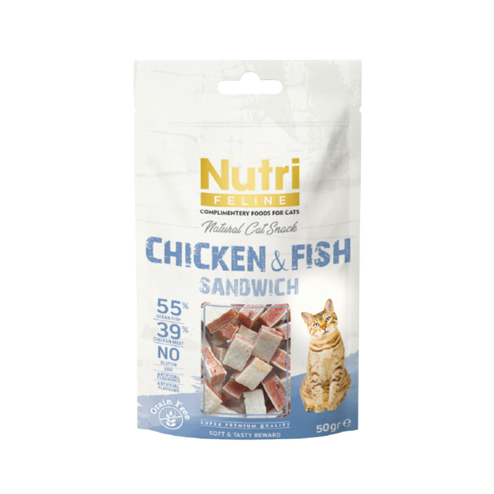 Nutri Feline Chicken & Fish Sandwich Snack 50 gr