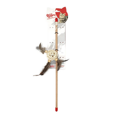 Natura Üç Tüylü Bambu Top Kedi Olta Oyuncak 45 Cm PTC-059