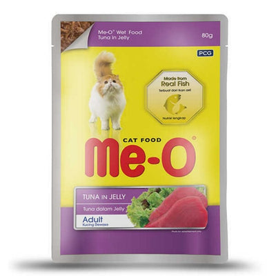 Me-O Jole içinde Parça Ton Balıklı Yetişkin Kedi Pouch 80gr