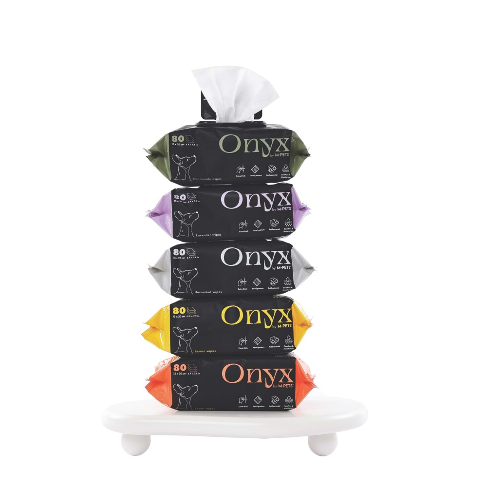 M-PETS Onyx Şeftali Kokulu Kedi Ve Köpekler İçin Temizleme Mendili 80Li