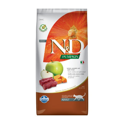 N&D Pumpkin Tahılsız Geyik Etli Balkabaklı ve Elmalı 5 Kg Yetişkin Kuru Kedi Maması