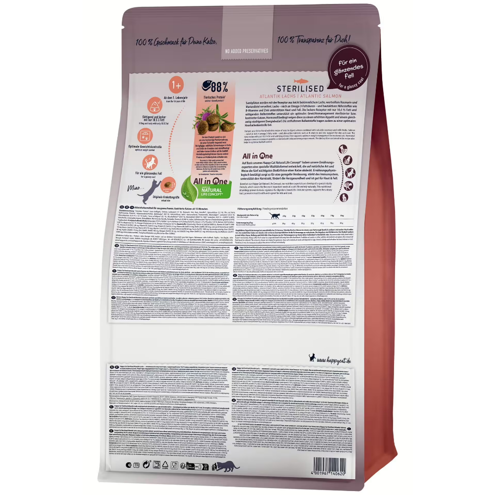 Happy Cat Sterilised Atlantik Lachs 10 Kg Kısırlaştırılmış Kedi Maması