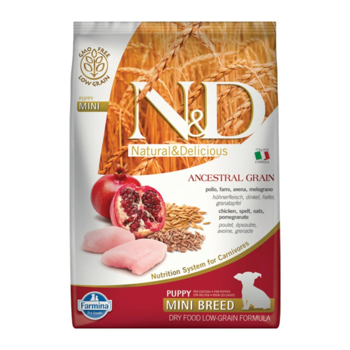 N&D Düşük Tahıllı Tavuk Etli ve Narlı 7 Kg Mini Yavru Kuru Köpek Maması