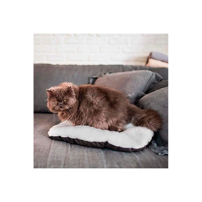 Ferplast Relax 55 Peluş Kedi ve Mini Irk Köpek Yatağı - Marrone Bej (55cm x 36cm)
