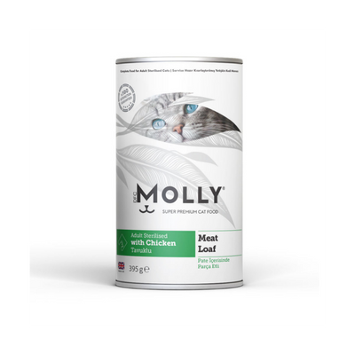 MOLLY Tavuklu Pate İçerisinde Parça Etli Kısırlaştırılmış Kedi Konserve 395Gr