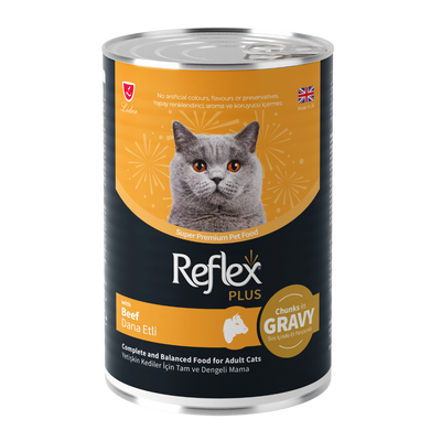 Reflex Plus Sos İçinde Et Parçacıklı Dana Etli Yetişkin Kedi Maması 400gr