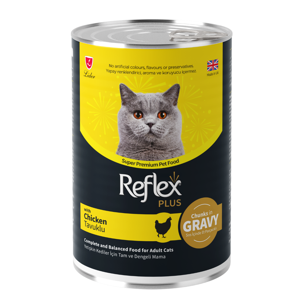 Reflex Plus Sos İçinde Et Parçacıklı Tavuklu Yetişkin Kedi Maması 400gr
