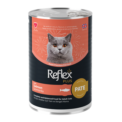 Reflex Plus Pate İçinde Et Parçacıklı Somonlu Yetişkin Kedi Maması 395gr