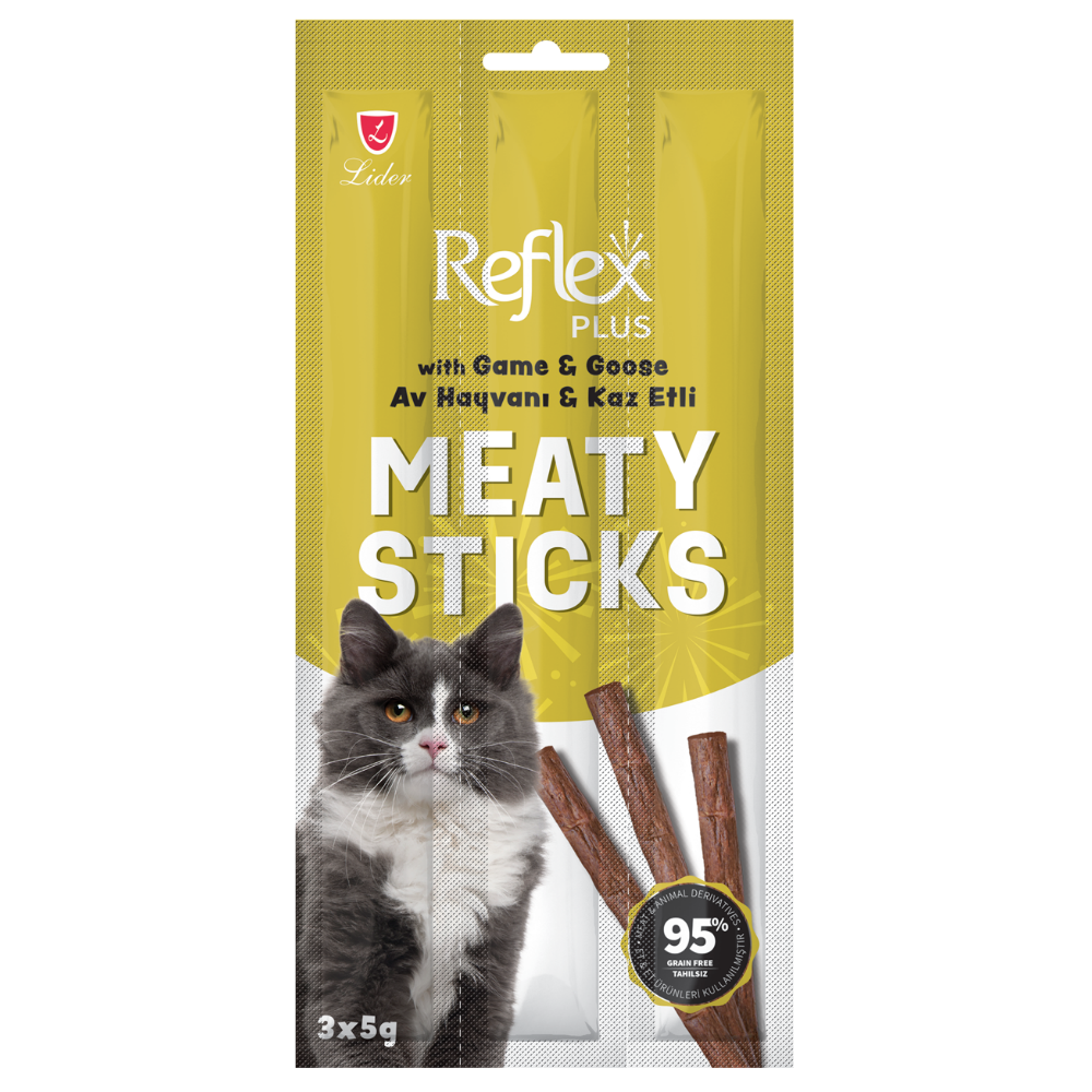 Reflex Av Hayvanlı&Kaz Etli Kedi Ödül Çubuğu 5gr 3 Adet