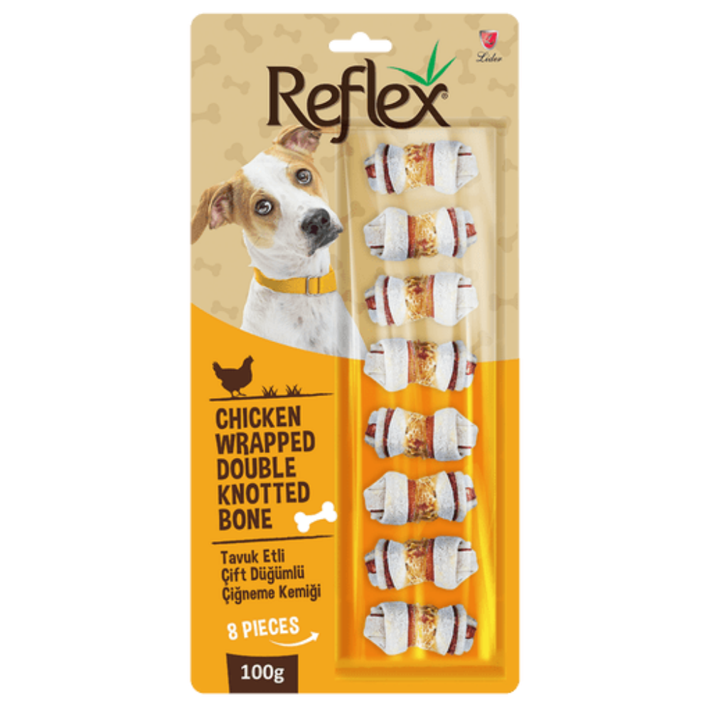 Reflex Tavuk Etli Çift Düğüm Kemik 8'li 100gr.