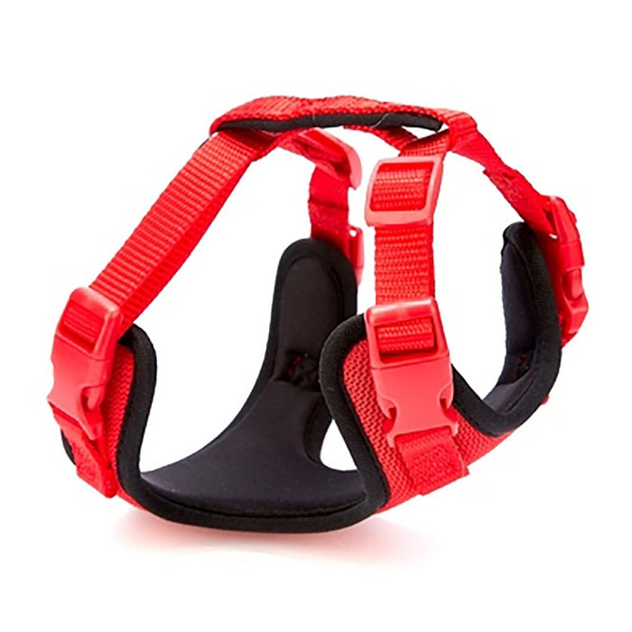 Doggie Havalı Dokuma Göğüs Tasması Kırmızı 1,5X35-45Cm