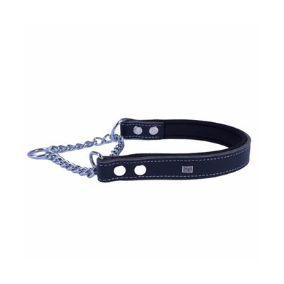 Doggie Konfor Deri Zincirli Boğma Tasma Siyah 2,5X45-55Cm