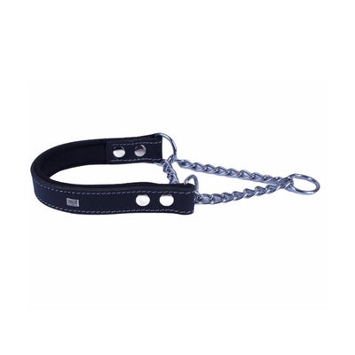 Doggie Konfor Deri Zincirli Boğma Tasma Siyah 2,5X40-50Cm