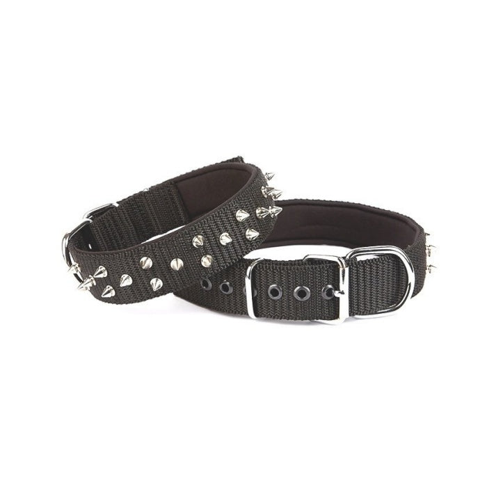 Doggie Konfor Dokuma Bol Çivili Boyun Tasması Siyah 4X52-60Cm