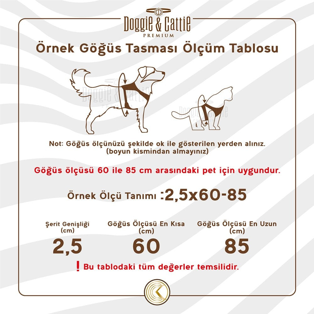 Doggie Konfor Dokuma Ronin Göğüs Tasması Haki 2X55-65Cm