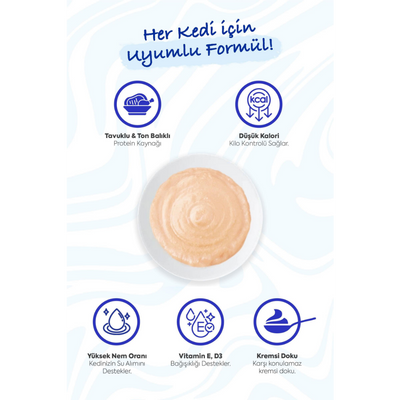 Inaba Ciao Churu Cream Tuna ve Tavuklu Kedi Ödül Kreması 50 x 14 Gr
