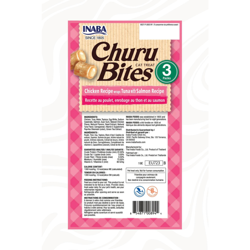 Inaba Ciao Churu Bites Tavuk Sargılı , Ton Balıklı ve Somonlu Kedi Ödül Maması 3 x 10 Gr
