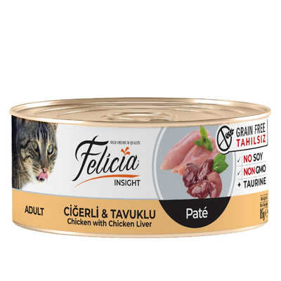 Felicia Tahılsız Kıyılmış Ciğerli Tavuklu Yaş Kedi Maması 85gr