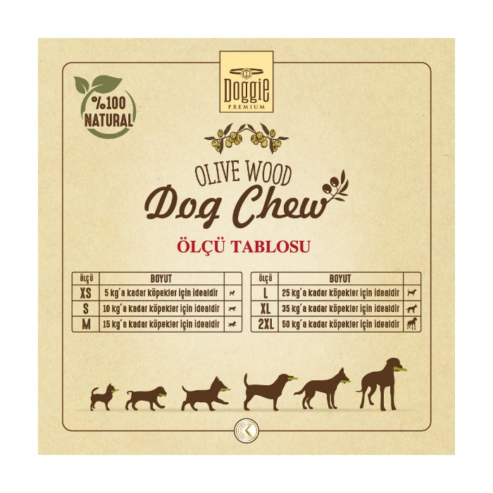 Doggie Doğal Zeytin Ağacı Çiğneme Oyuncağı XL
