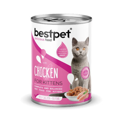 Bestpet Gravy Chicken Kitten Milk Tavuklu & Sütlü Kedi Konservesi 400 gr