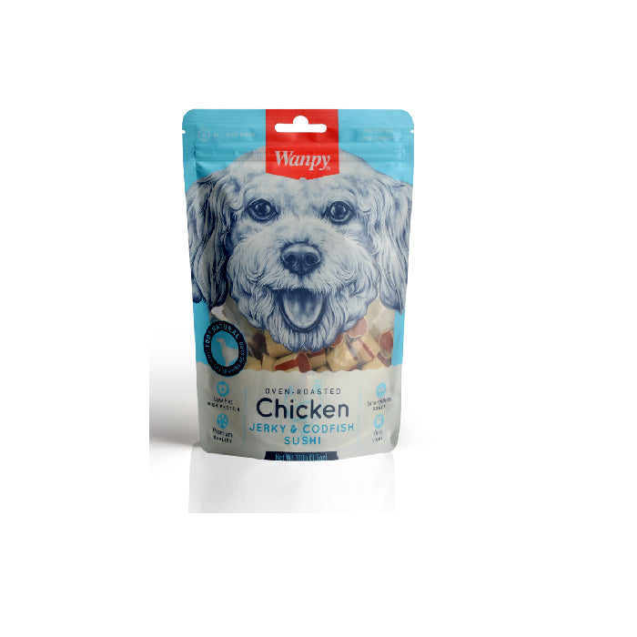Wanpy Oven Roasted Tavuk Sargılı Morina balığı 100gr. Köpek Ödülü