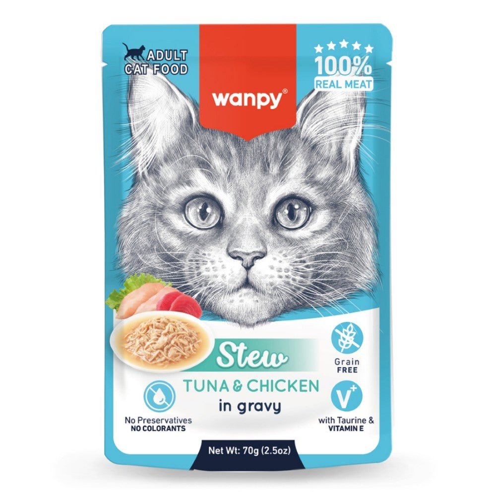 Wanpy Pouch Ton Balık&Tavuklu Yaş Kedi Maması 70gr